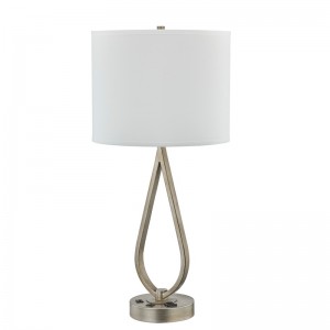 Spánek stolní lampa se starožitným stříbrným povrchem, stolní lampou, pohodlným vývodem a port USB