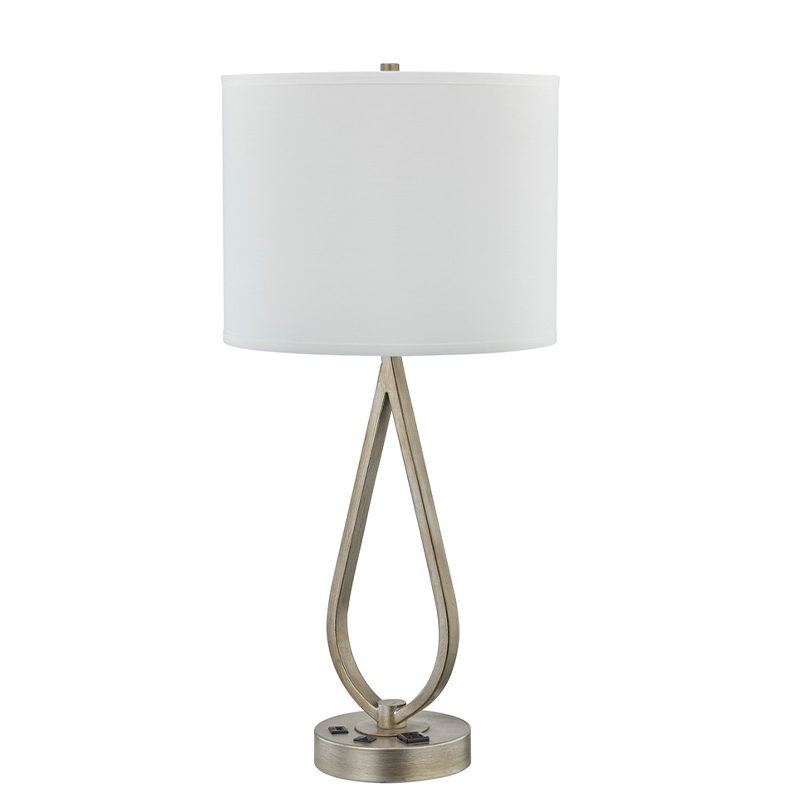 Spánek stolní lampa se starožitným stříbrným povrchem, stolní lampou, pohodlným vývodem a port USB