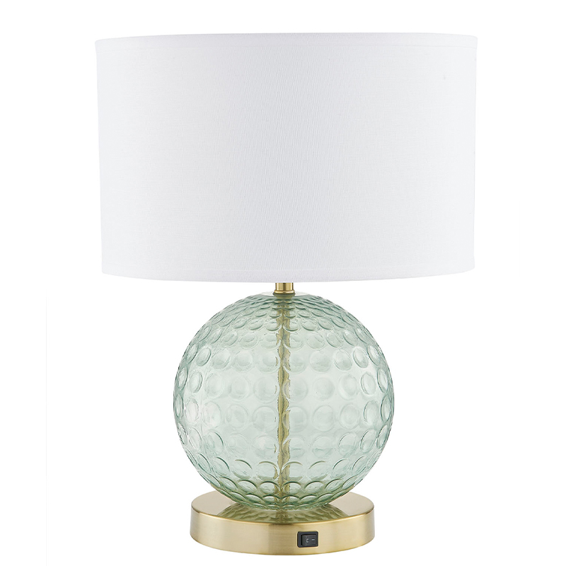 Hotel Hotel Aqua Glass stolní lampa s přepínačem rockeru ON/off v hotelovém pokoji